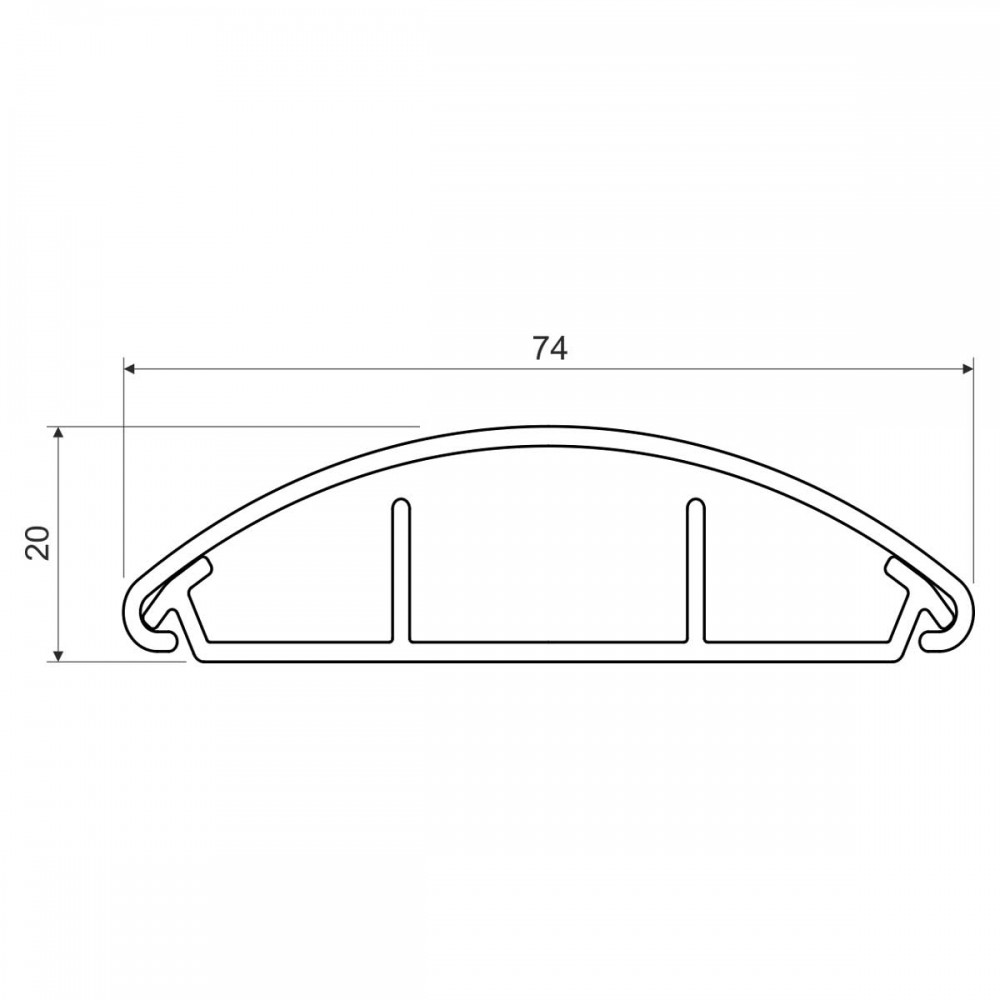 Кабельный канал (темно-серый) 74х20мм; Серия LO для полов; ПВХ - купить ...